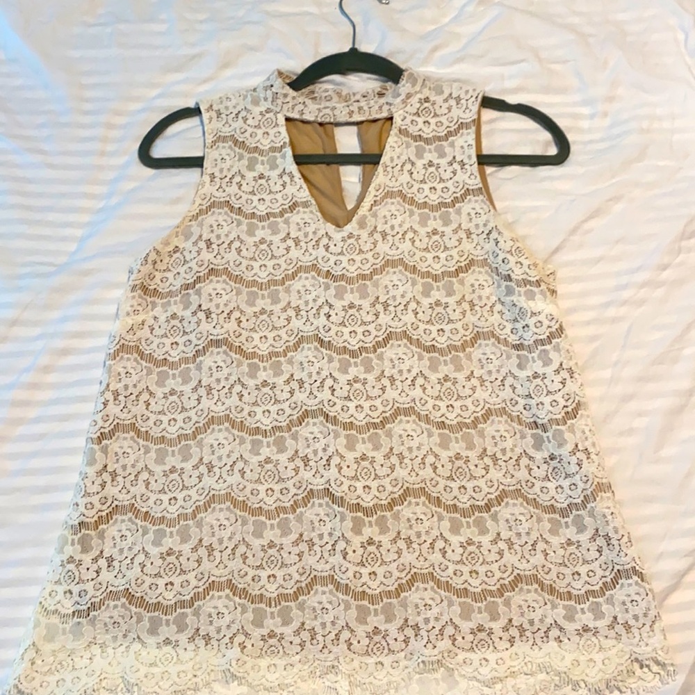 Cream lace top